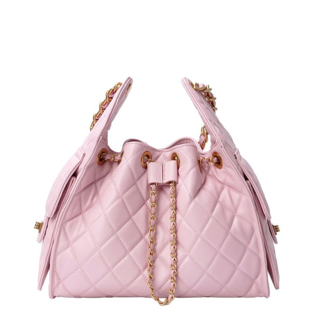 Tiffany & Fred Paris Quilted Leather Shoulder Bag, Pink
